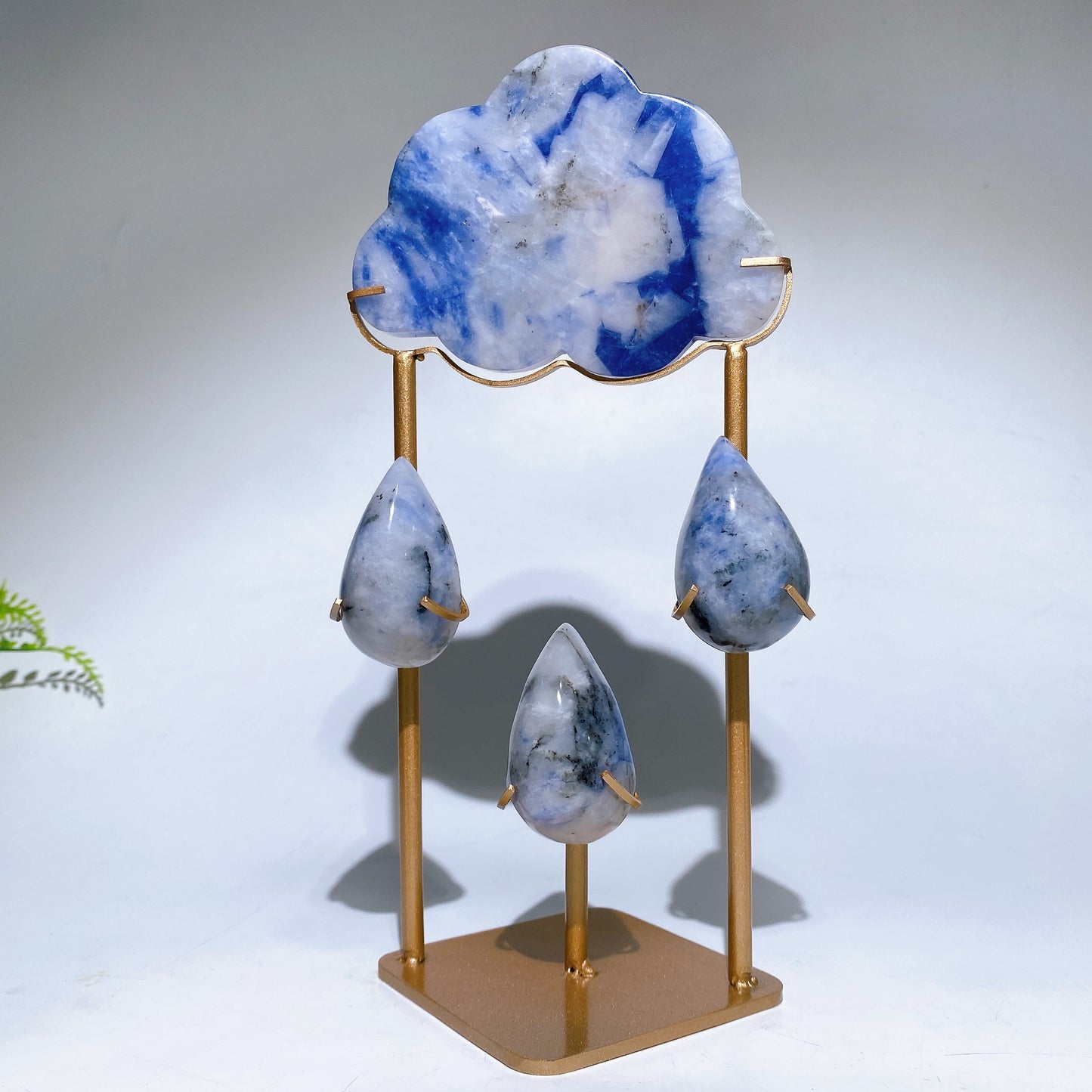 Natural Crystal Cloud Raindrop Carving with Stand Free Form Crystal Healing Bulk Wholesale