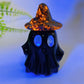 2.2" Natural Obsidian Ghost with Witch's Hat Halloween Carving Crystal Healing Bulk Wholesale