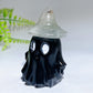 2.2" Natural Obsidian Ghost with Witch's Hat Halloween Carving Crystal Healing Bulk Wholesale