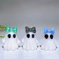 1.8" Natural White Jade Ghost with Bow Halloween Carving Crystal Healing Bulk Wholesale