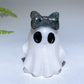 1.8" Natural White Jade Ghost with Bow Halloween Carving Crystal Healing Bulk Wholesale