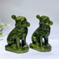 3.2" Serpentine Dog with Christmas Hat Carving Crystal Healing Bulk Wholesale