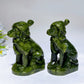 3.2" Serpentine Dog with Christmas Hat Carving Crystal Healing Bulk Wholesale