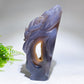 Unique Natural Agate Geode with Nine-tails Fox Carving Free Form Crystal Healing Bulk Wholesale