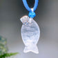 Natrual Clear Quartz Fish with Rope Necklace Crystal Healing Bulk Wholesale