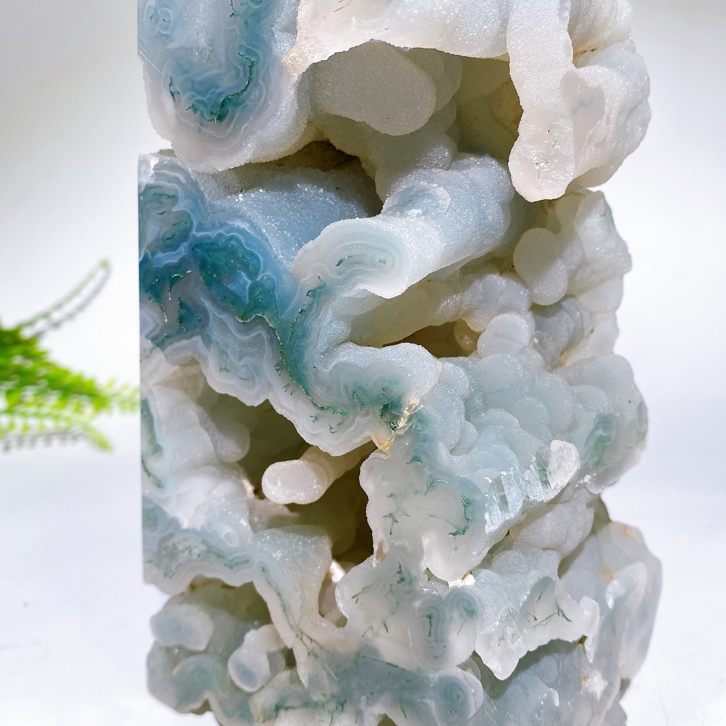 Large Unique Natural Druzy Moss Agate Tower Cryrstal Healing Bulk Wholesale