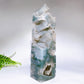 Large Unique Natural Druzy Moss Agate Tower Cryrstal Healing Bulk Wholesale