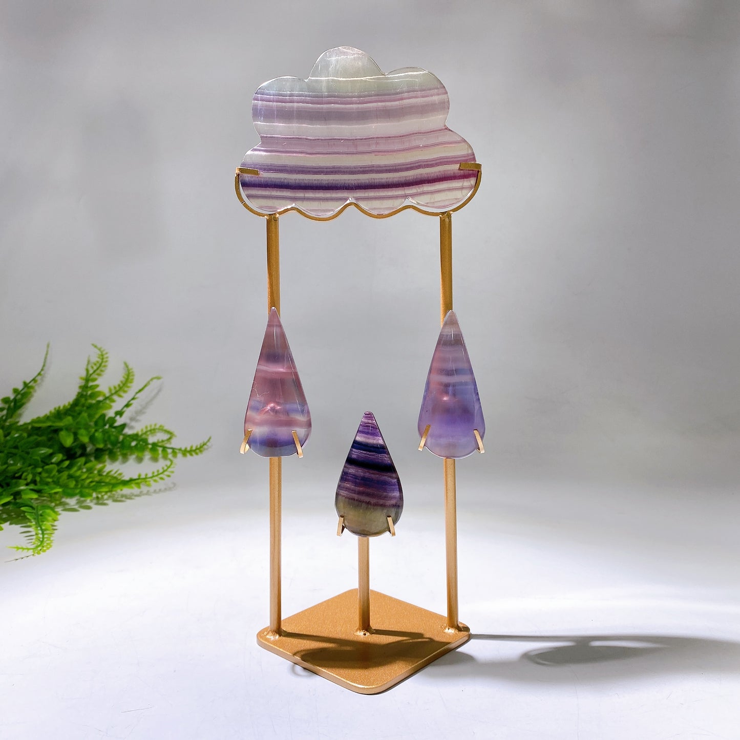 Natural Crystal Cloud Raindrop Carving with Stand Free Form Crystal Healing Bulk Wholesale