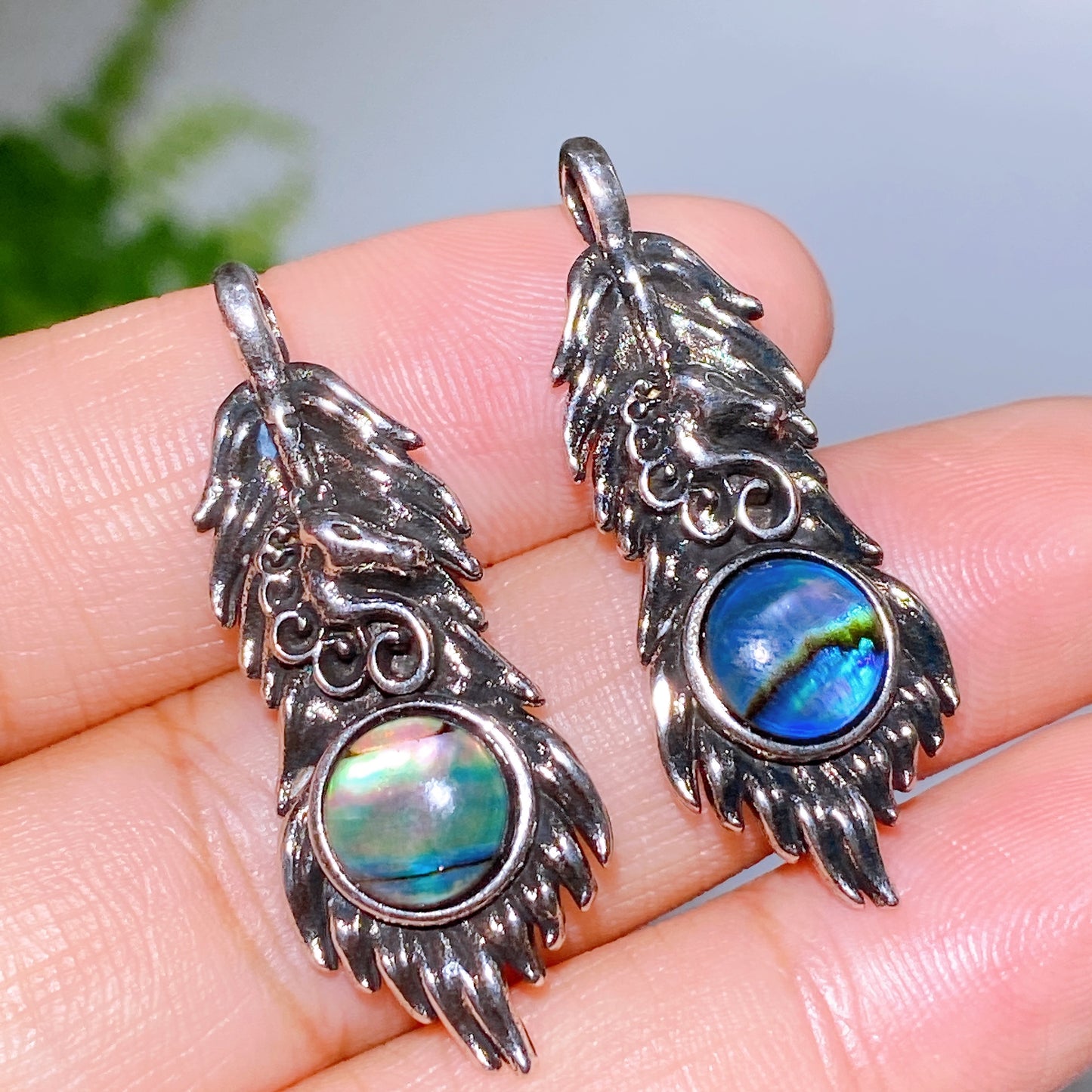 Abalone Shell Yellow Tiger's Eye Pendant Crystal Healing Bulk Wholesale