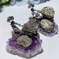 1.7" Pyrite Miner On Amethyst Clusters Free Form Crystal Healing Bulk Wholesale