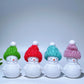 2.2" White Jade Snowman Carving with Cap Crystal Healing Bulk Wholesale