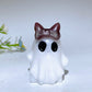 1.8" Natural White Jade Ghost with Bow Halloween Carving Crystal Healing Bulk Wholesale