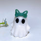 1.8" Natural White Jade Ghost with Bow Halloween Carving Crystal Healing Bulk Wholesale