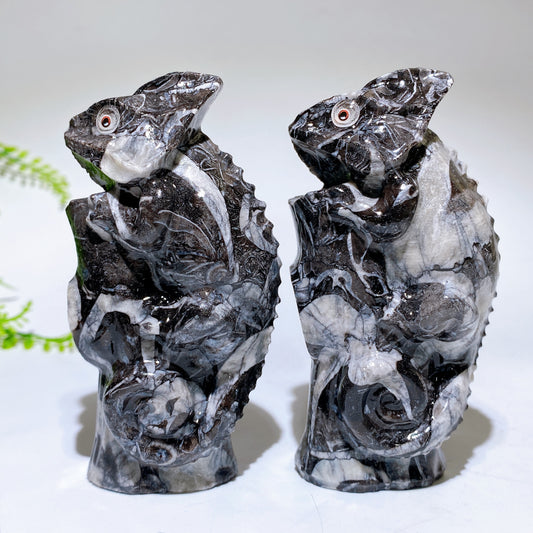 3.9" Natural Jade Chameleon Carving Crystal Healing Bulk Wholesale