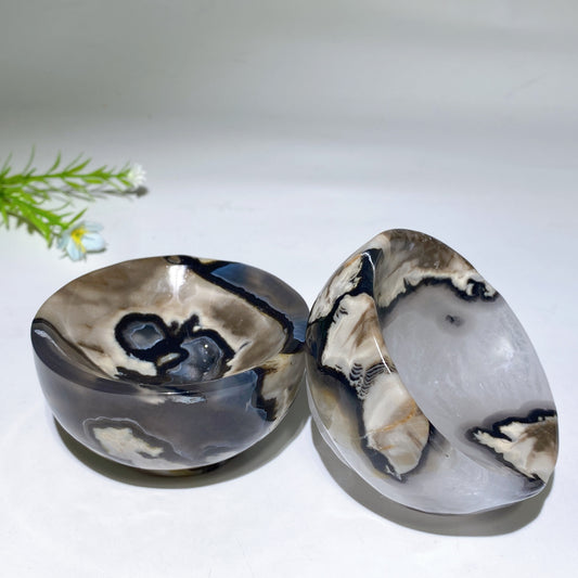 3.0" Volcanic Agate Bowl Carving Crystal Healing Bulk Wholesale