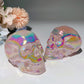 3.1" Aura Rose Quartz Skull Carvings Bulk Wholesale