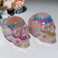 3.1" Aura Rose Quartz Skull Carvings Bulk Wholesale