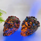 3.4"-3.8" Yooperlite Black Obsidian Skull with Rose Flower Decor Carving Crystal Healing Bulk Wholesale
