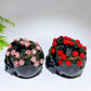 3.4"-3.8" Yooperlite Black Obsidian Skull with Rose Flower Decor Carving Crystal Healing Bulk Wholesale