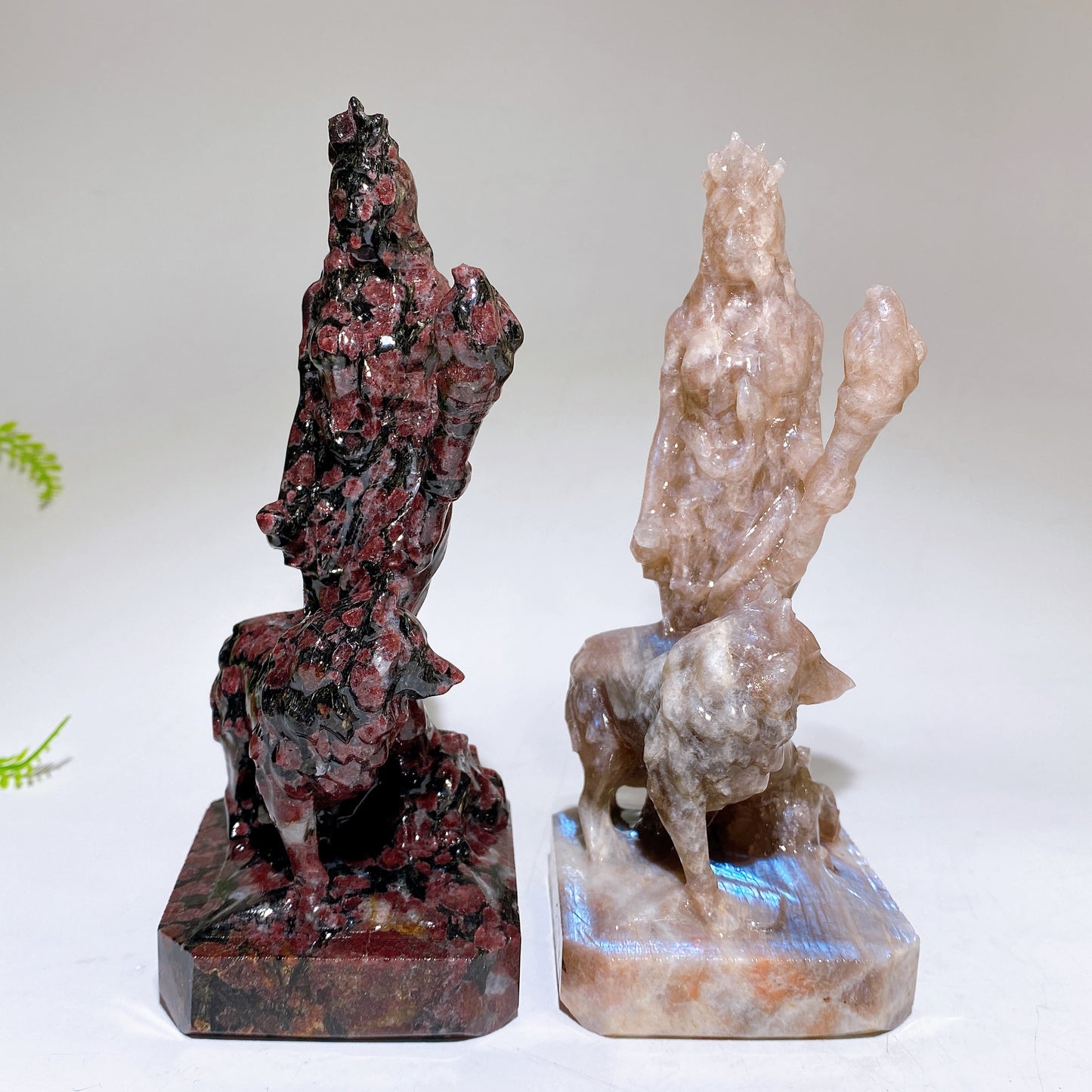 6.2" Natural Crystal Hecate with Wolf Carving Crystal Healing Bulk Wholesale