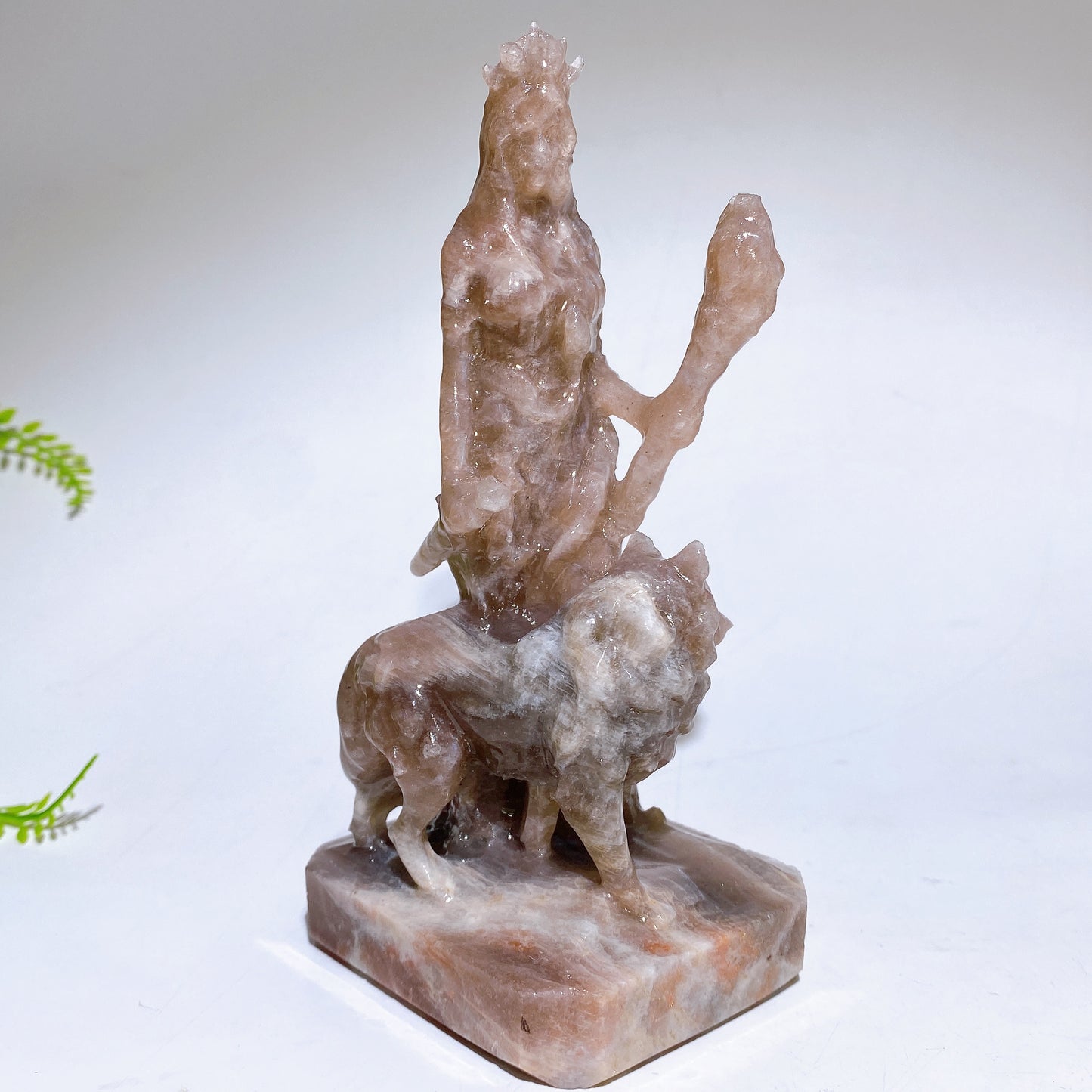 6.2" Natural Crystal Hecate with Wolf Carving Crystal Healing Bulk Wholesale