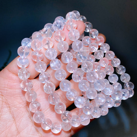 8mm Light Pink Azetulite Bracelet Crystal Healing Bulk Wholesale