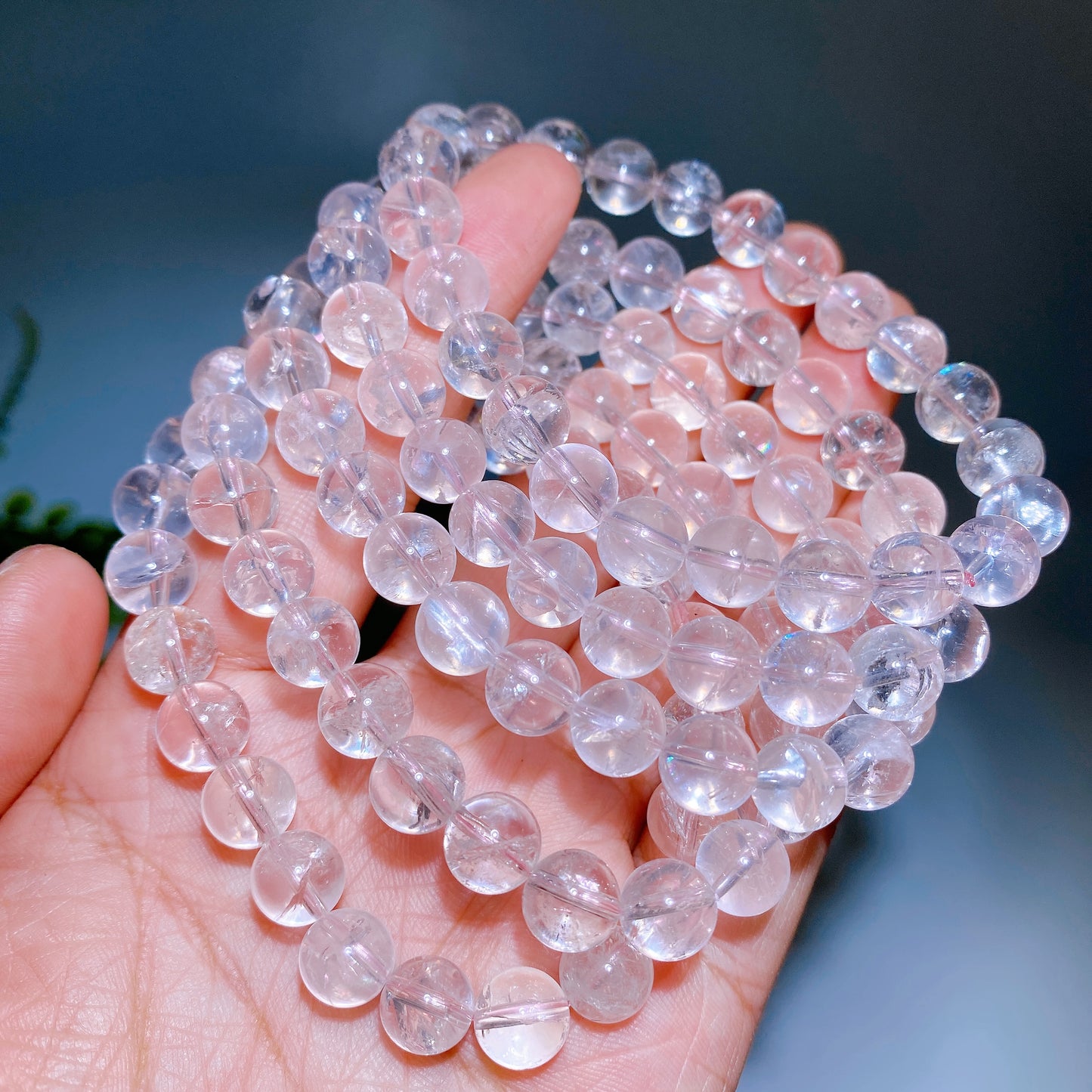 8mm Light Pink Azetulite Bracelet Crystal Healing Bulk Wholesale