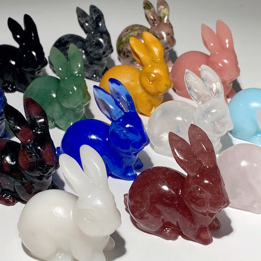 2.0" Mixed Crystal Rabbit Carvings Crystal Healing Bulk Wholesale