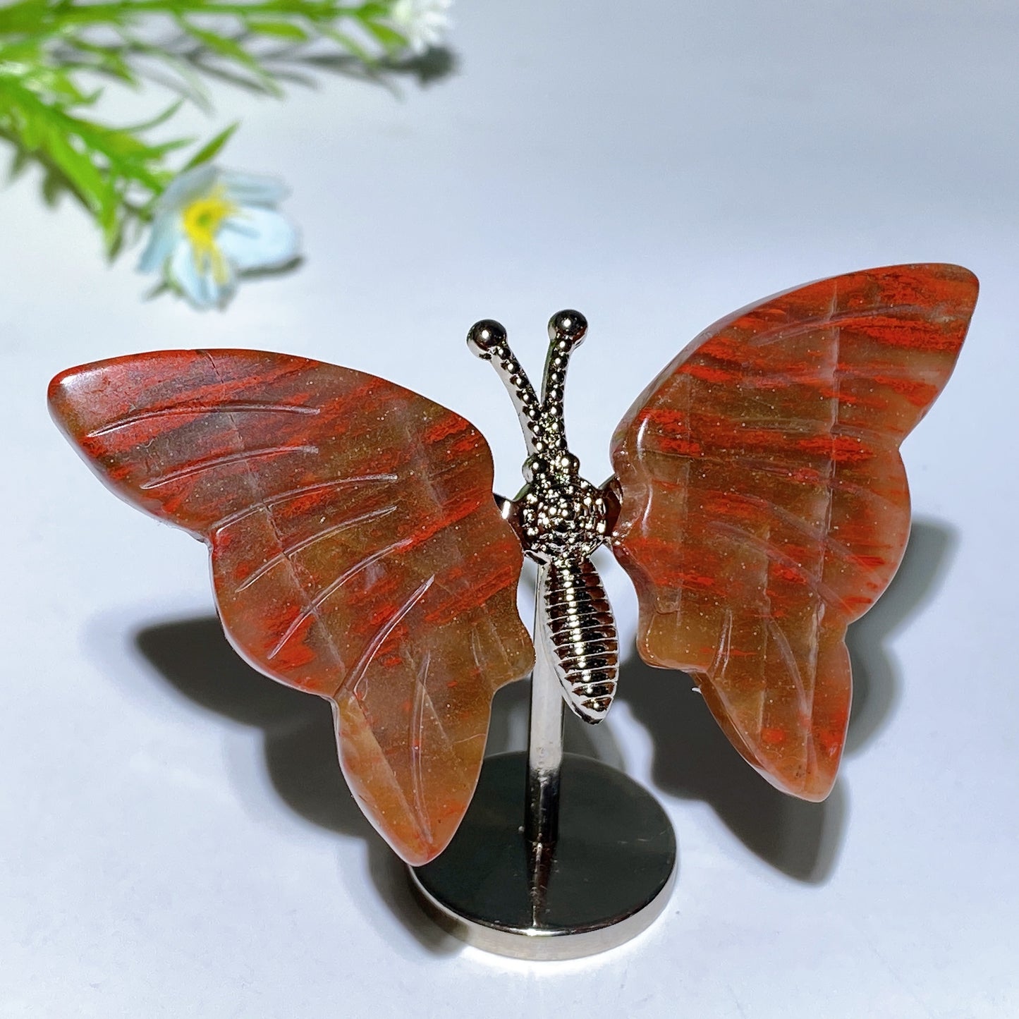 Crystal Butterfly with Fixed Metal Stand Crystal Healing Bulk Wholesale