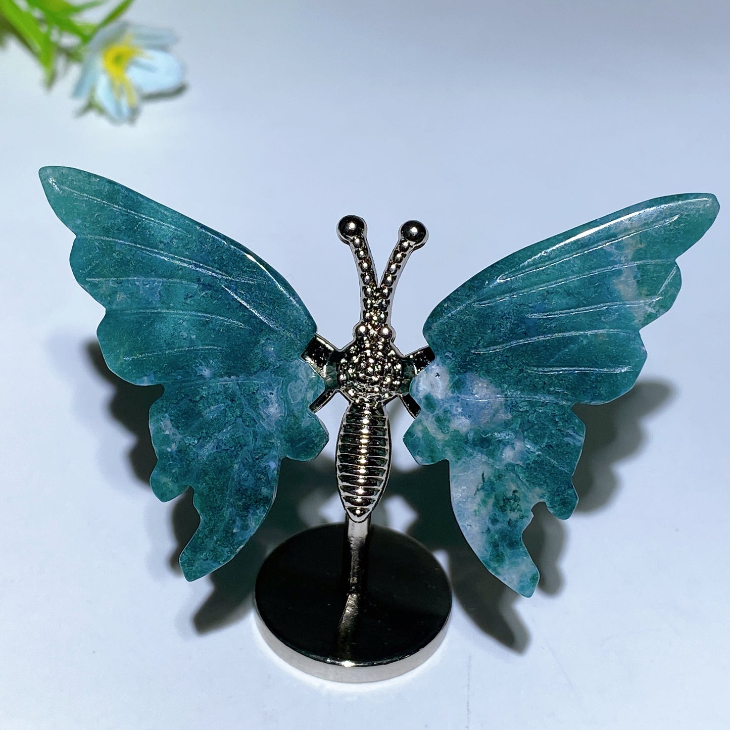 Crystal Butterfly with Fixed Metal Stand Crystal Healing Bulk Wholesale