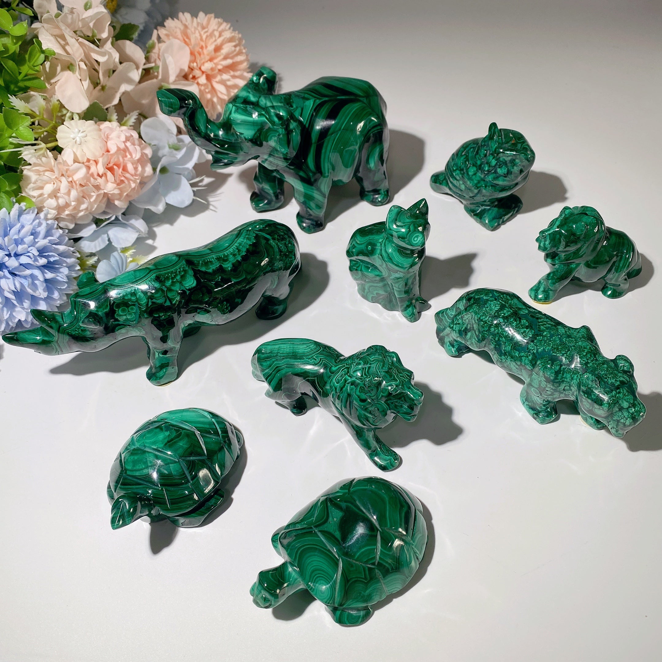 Malachite Animal Carvings Bulk Wholesale Radom Shipment