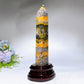 21cm Bumblebee Jasper Tower with Wooden Stand Crystal Healing Bulk Wholesale
