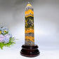 21cm Bumblebee Jasper Tower with Wooden Stand Crystal Healing Bulk Wholesale