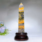 21cm Bumblebee Jasper Tower with Wooden Stand Crystal Healing Bulk Wholesale