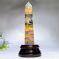 21cm Bumblebee Jasper Tower with Wooden Stand Crystal Healing Bulk Wholesale