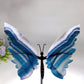 Large Unique Blue Green Fluorite Butterfly Wings Carving with Stand Crystal Healing Bulk Wholesale