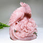 Unique Hand Carved Pink Opal Parrot Peony Carving Crystal Healing Bulk Wholesale