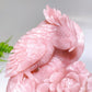 Unique Hand Carved Pink Opal Parrot Peony Carving Crystal Healing Bulk Wholesale