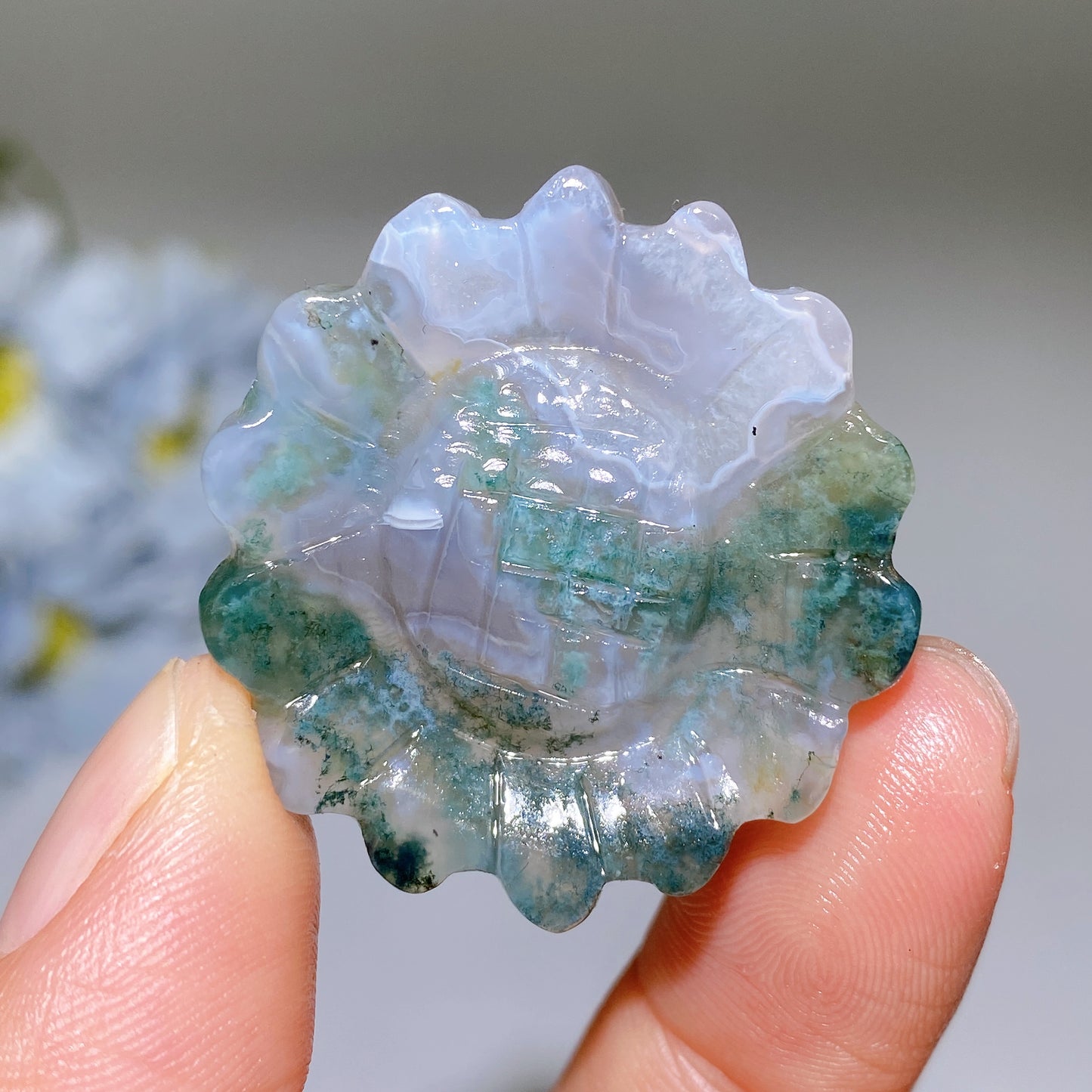 1.3"-1.5" Mixed Crystal Sunflower Carving Bulk Wholesale