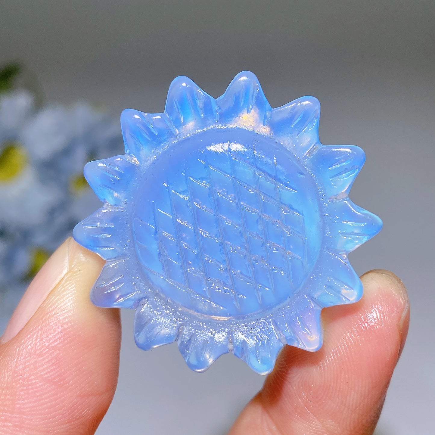 1.3"-1.5" Mixed Crystal Sunflower Carving Bulk Wholesale