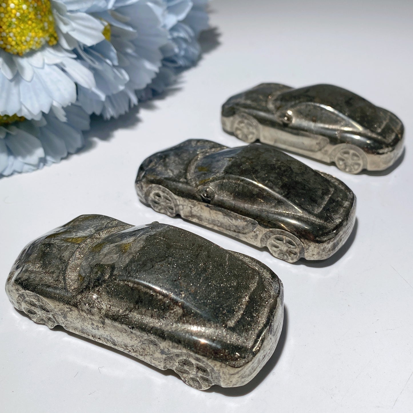 2.2"-3.1" Pyrite Car Carvings Crystal Healing Bulk Wholesale