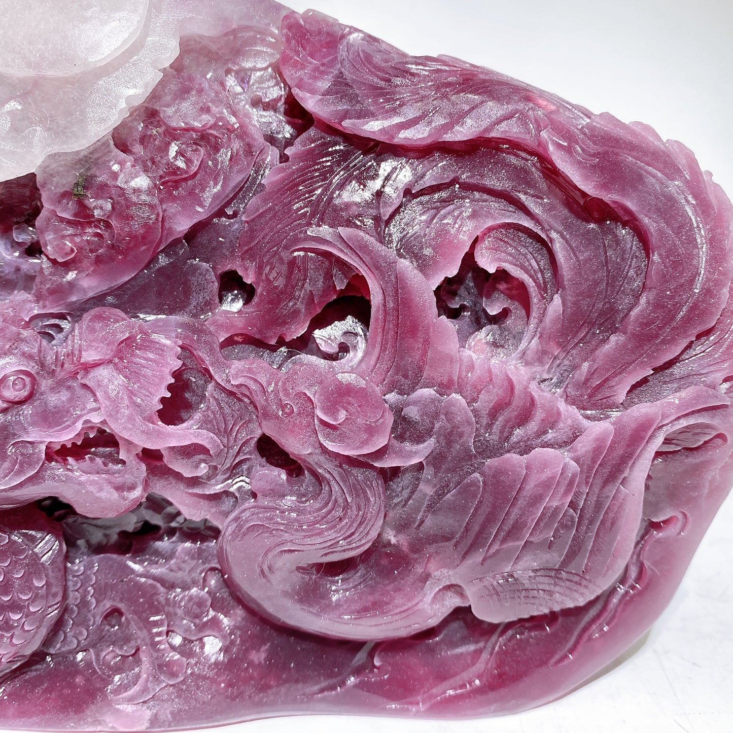 Unique Hand Carved Purple Mica Dragon Phoenix Carving Crystal Healing Bulk Wholesale