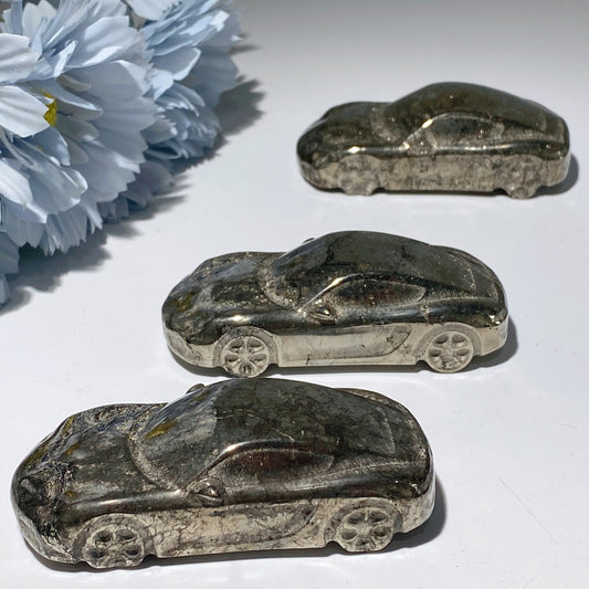 2.2"-3.1" Pyrite Car Carvings Bulk Wholesale