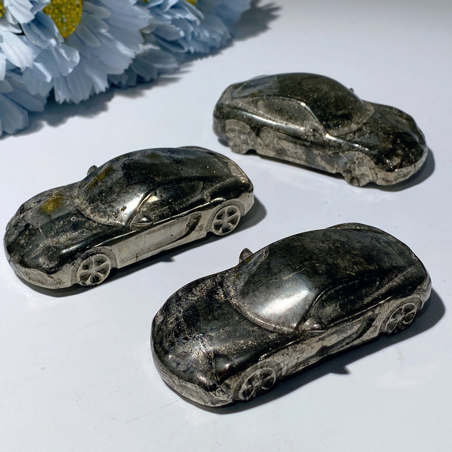 2.2"-3.1" Pyrite Car Carvings Crystal Healing Bulk Wholesale