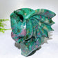 Unique Hand Carved Natural UV Reactive Ruby In Fuschite Dragon Carving Crystal Healing Bulk Wholesale