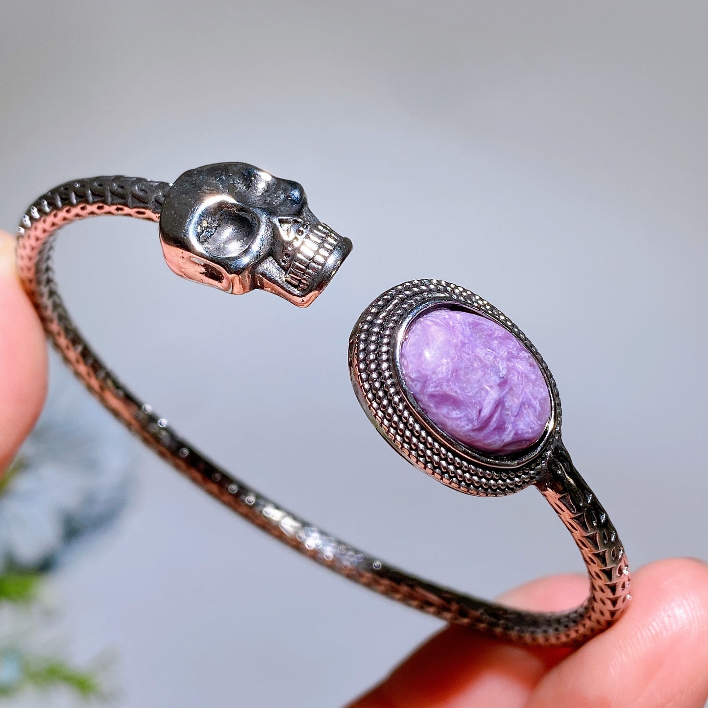 Metal Skull Crystal Bangle Crystal Healing Bulk Wholesale