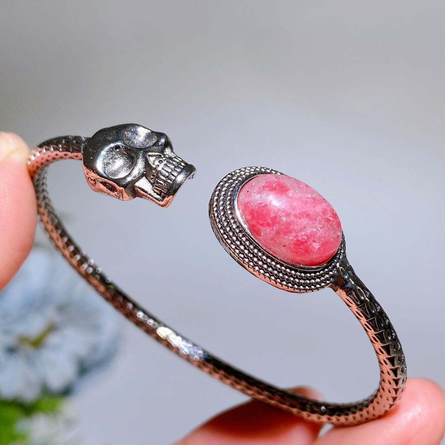 Metal Skull Crystal Bangle Crystal Healing Bulk Wholesale