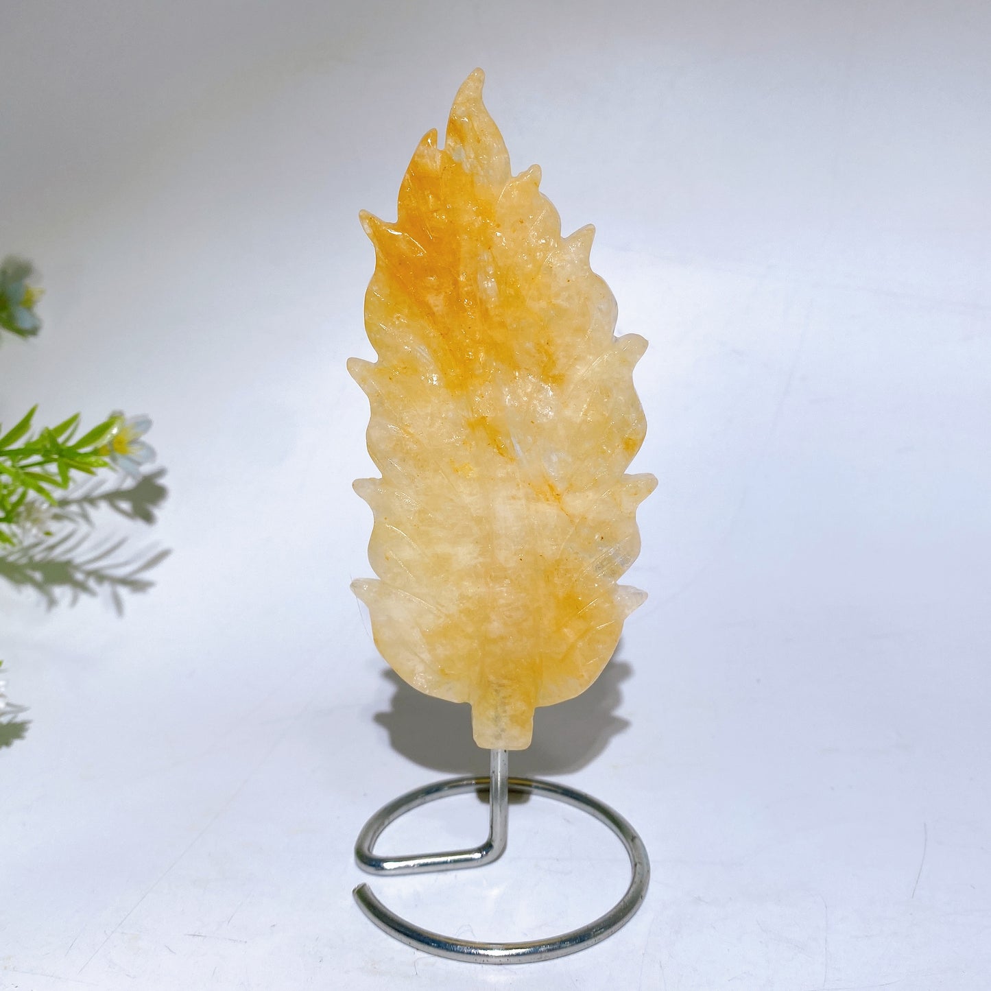 Natural Crystal Feather Carving with Stand Crystal Healing Bulk Wholesale