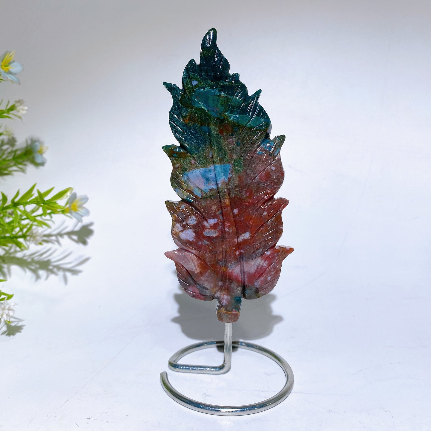 Natural Crystal Feather Carving with Stand Crystal Healing Bulk Wholesale