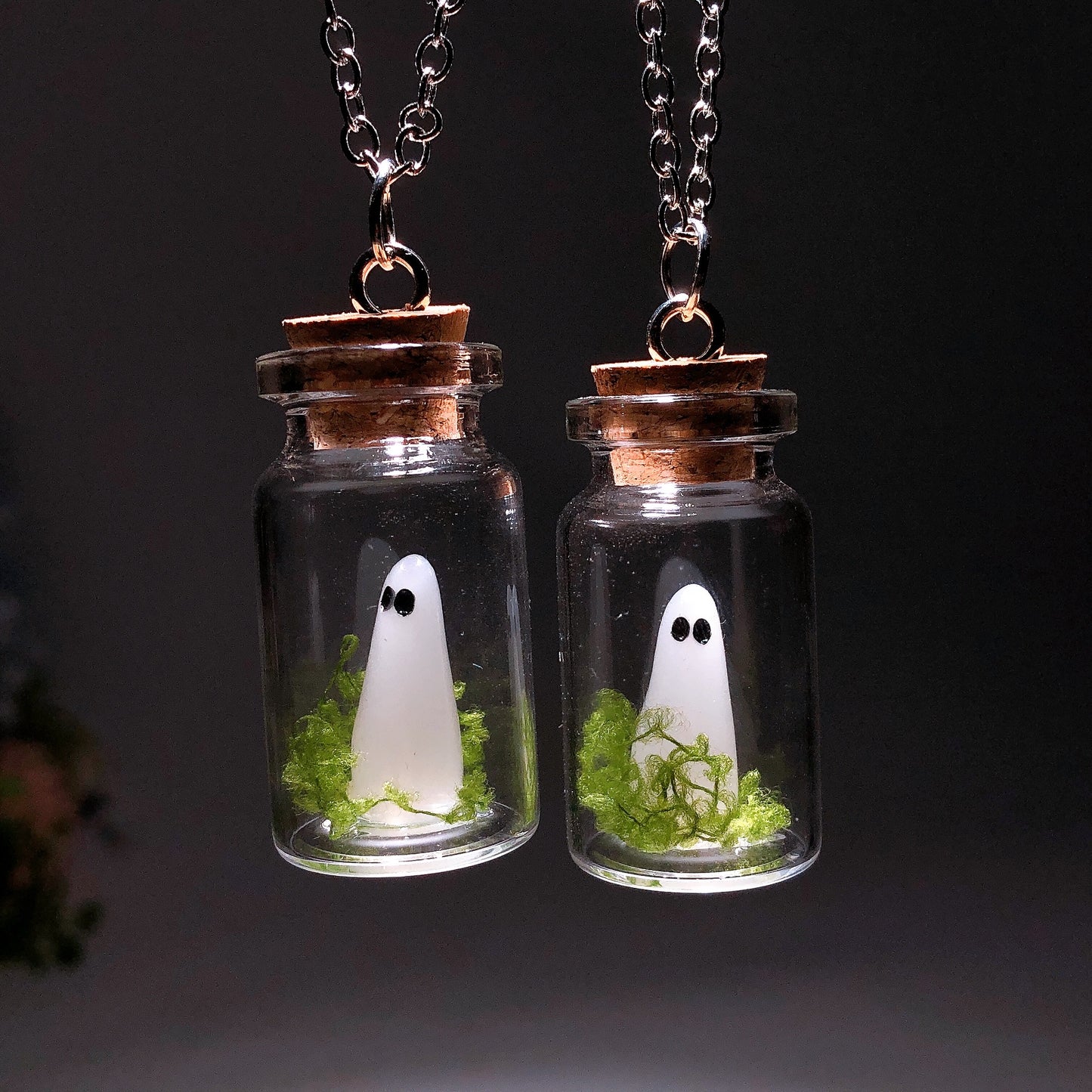 1.7" Luminous Ghost Bottle Necklace Bulk Wholesale